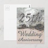 25th Wedding Jubileum Chic Silver Typografie Briefkaart (Voorkant / Achterkant)