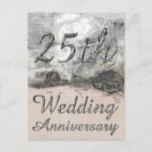 25th Wedding Jubileum Chic Silver Typografie Briefkaart (Voorkant)