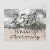 25th Wedding Jubileum Chic Silver Typografie Briefkaart (Voorkant)