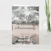25th Wedding Jubileum Chic Silver Typografie Kaart (Achterkant)