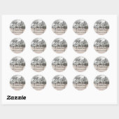 25th Wedding Jubileum Chic Silver Typografie Ronde Sticker (Vel)