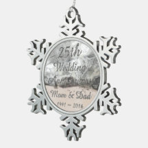 25th Wedding Jubileum Chic Silver Typografie