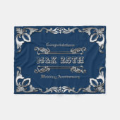 25th Wedding Jubileum Classic Book Hoesje Silver Fleece Deken (Voorkant (Horizontaal))