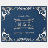 25th Wedding Jubileum Classic Book Hoesje Silver Fleece Deken (Voorkant (Horizontaal))