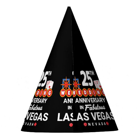 25th Wedding Jubileum Couples Las Vegas Trip Feesthoedjes (Achterkant)
