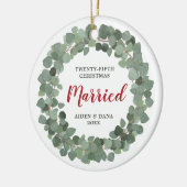 25th Wedding Jubileum elk jaar op maat gesneden Keramisch Ornament (Links)