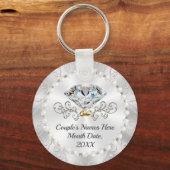 25th Wedding Jubileum Favors Souvenirs, Custom Sleutelhanger (Achterkant)