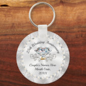 25th Wedding Jubileum Favors Souvenirs, Custom Sleutelhanger (Voorkant)