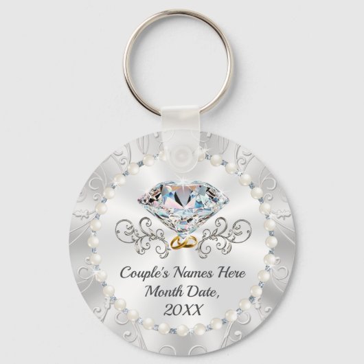 25th Wedding Jubileum Favors Souvenirs, Custom Sleutelhanger (Achterkant)