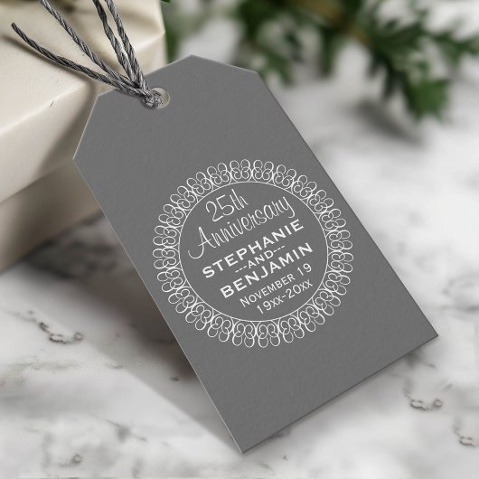 25th Wedding Jubileum Gepersonaliseerd Cadeaulabel