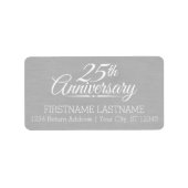 25th Wedding Jubileum Gepersonaliseerd Etiket (Voorkant)