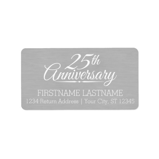 25th Wedding Jubileum Gepersonaliseerd Etiket (Voorkant)