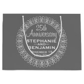 25th Wedding Jubileum Gepersonaliseerd Groot Cadeauzakje (Voorkant)