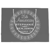 25th Wedding Jubileum Gepersonaliseerd Groot Cadeauzakje (Achterkant)