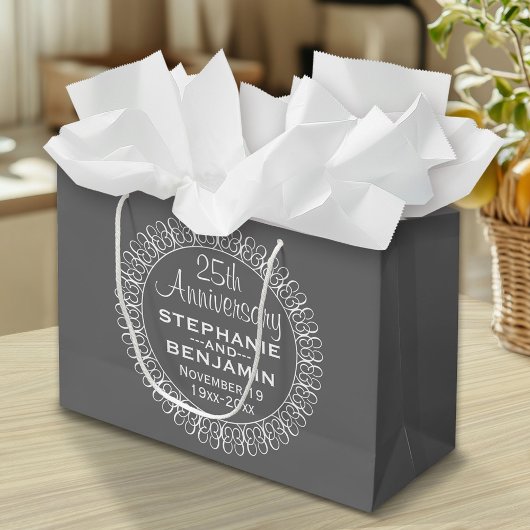 25th Wedding Jubileum Gepersonaliseerd Groot Cadeauzakje