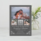25th Wedding Jubileum Gepersonaliseerd Lijst Kaart (Staand voorkant)