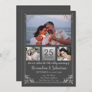 25th Wedding Jubileum Gepersonaliseerd Lijst Kaart