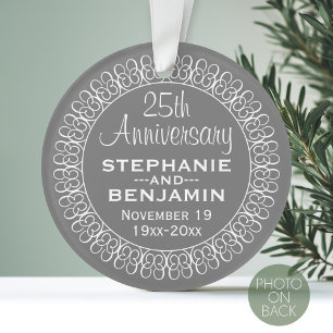 25th Wedding Jubileum Gepersonaliseerd Ornament