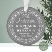 25th Wedding Jubileum Gepersonaliseerd Ornament