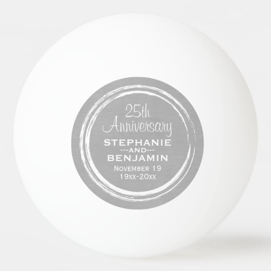 25th Wedding Jubileum Gepersonaliseerd Pingpongbal (Voorkant)