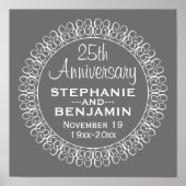 25th Wedding Jubileum Gepersonaliseerd Poster (Voorkant)