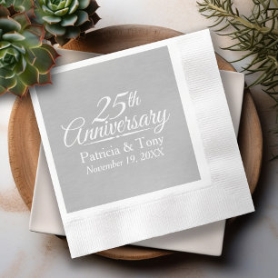 25th Wedding Jubileum Gepersonaliseerd Servetten