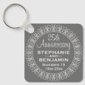 25th Wedding Jubileum Gepersonaliseerd Sleutelhanger (Voorkant)