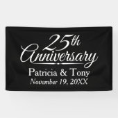 25th Wedding Jubileum Gepersonaliseerd Spandoek (Horizontaal)