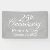 25th Wedding Jubileum Gepersonaliseerd Spandoek (Horizontaal)