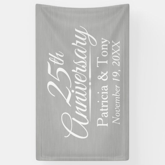 25th Wedding Jubileum Gepersonaliseerd Spandoek (Verticaal)