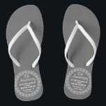 25th Wedding Jubileum Gepersonaliseerd Teenslippers<br><div class="desc">Traditionele Grijze Zilver en Witte Grens - Ideaal geschenk voor ouders of grootouders. Een koepel dat u kunt aanpassen.</div>