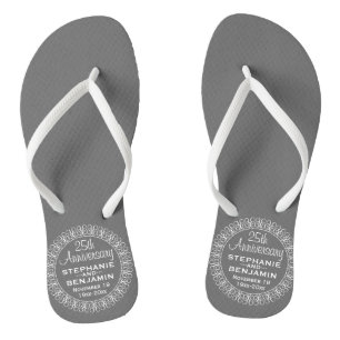 25th Wedding Jubileum Gepersonaliseerd Teenslippers
