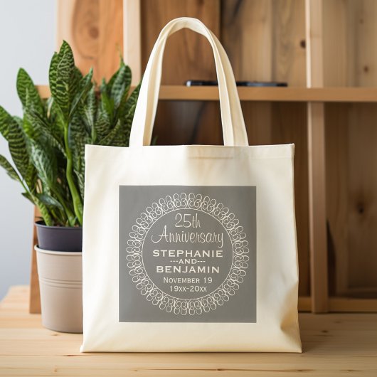 25th Wedding Jubileum Gepersonaliseerd Tote Bag