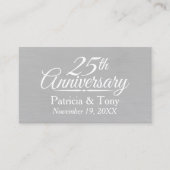 25th Wedding Jubileum Gepersonaliseerd Visitekaartje (Voorkant)