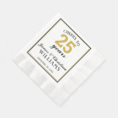 25th Wedding Jubileum Gold Cheers tot 25 jaar N Servet (Hoek)