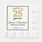 25th Wedding Jubileum Gold Cheers tot 25 jaar N Servet (Voorkant)