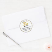 25th Wedding Jubileum Gold Cheers tot 25 jaar Ronde Sticker (Envelop)