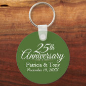 25th Wedding Jubileum Grey Green Sleutelhanger (Voorkant)