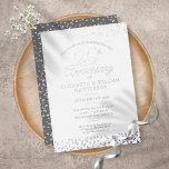 25th Wedding Jubileum Hearts Confetti Silver Folie Uitnodiging<br><div class="desc">Met een echte zilveren folie kun je je personaliseren met je speciale 25 jaar zilveren verjaardagsinformatie in het schrift. Ontworpen door: Thisnotme©</div>