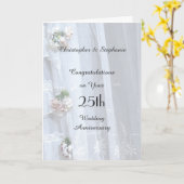 25th Wedding Jubileum Kaart, kant Kaart (Gele Bloem)
