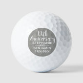 25th Wedding Jubileum - Kan Grijze Kleur bewerken Golfballen (Voorkant)