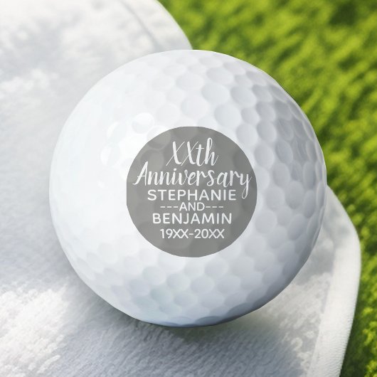 25th Wedding Jubileum - Kan Grijze Kleur bewerken Golfballen