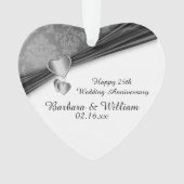 25th Wedding Jubileum Keepomwille Ornament (voorkant)