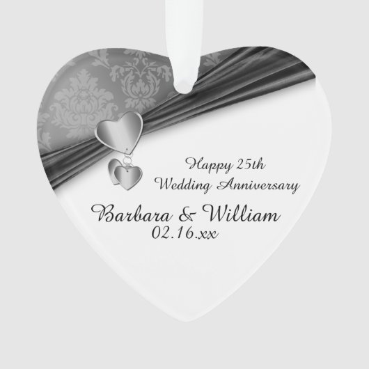 25th Wedding Jubileum Keepomwille Ornament (voorkant)