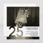 25th Wedding Jubileum nodigt 5.25 x 5.25 uit Kaart (Voorkant / Achterkant)