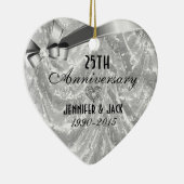 25th Wedding Jubileum Ornament 3 zwart en zilver (Rechts)