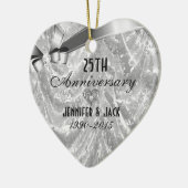 25th Wedding Jubileum Ornament 3 zwart en zilver (Links)