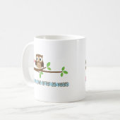 25th Wedding Jubileum Owls Koffiemok (Voorkant links)