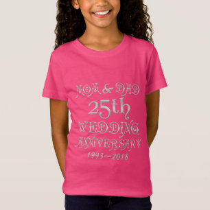 25th Wedding Jubileum Parents Silver Typografie T-shirt