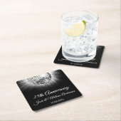 25th Wedding Jubileum Party Silver Disco Ball Kartonnen Onderzetters (Insitu)